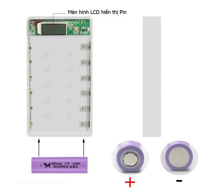 Box sạc dự phòng 6 cell có LCD