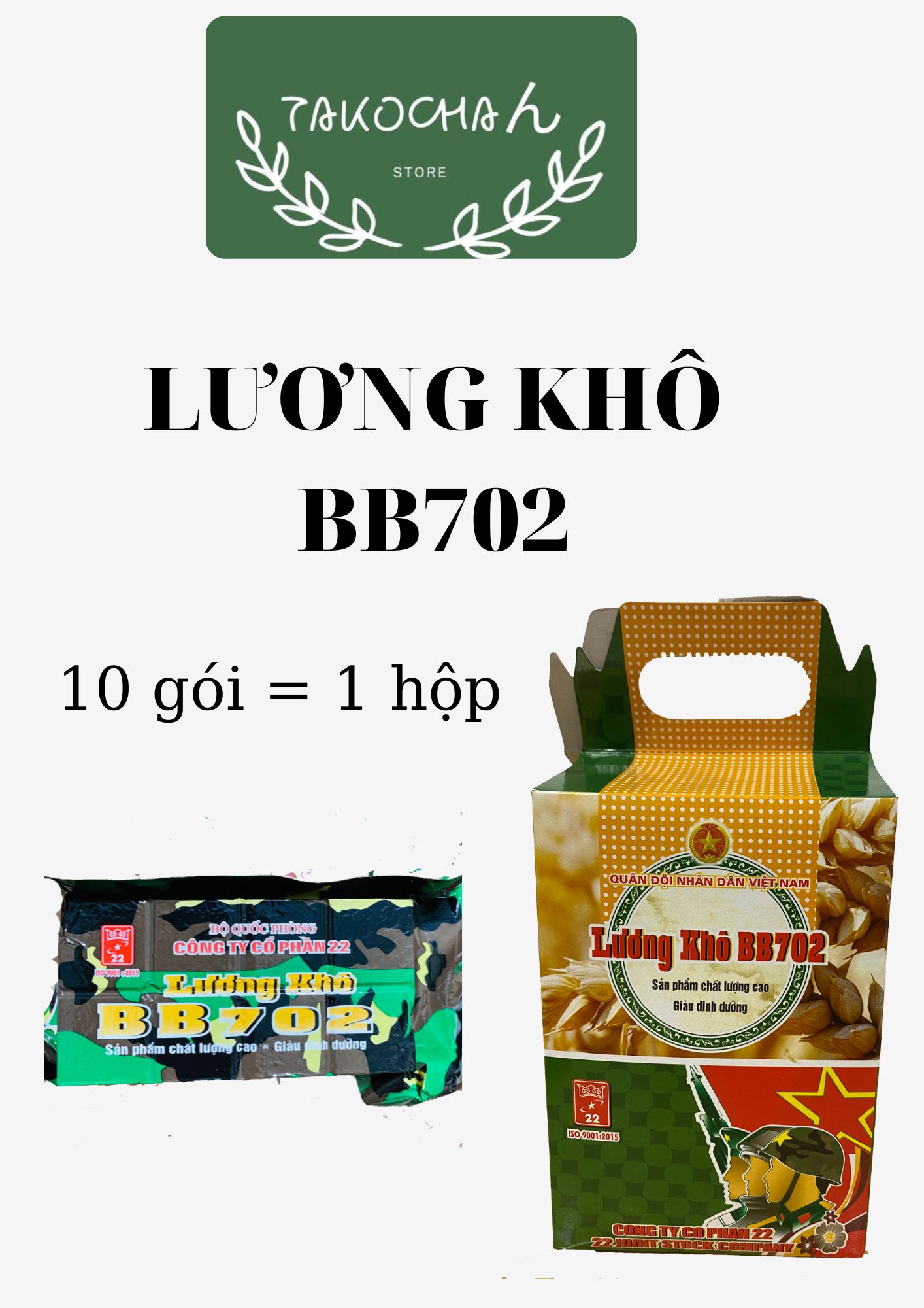 [Hộp 10gói] [Combo 20gói] Lương khô BB702