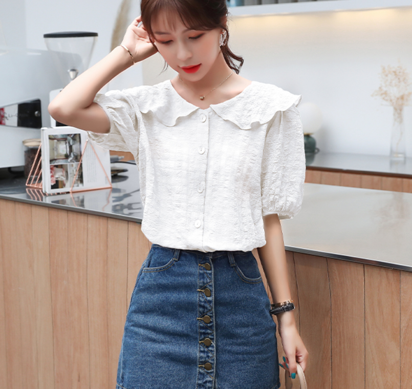 [HCM]B724- Áo sơ mi cổ bèo xinh