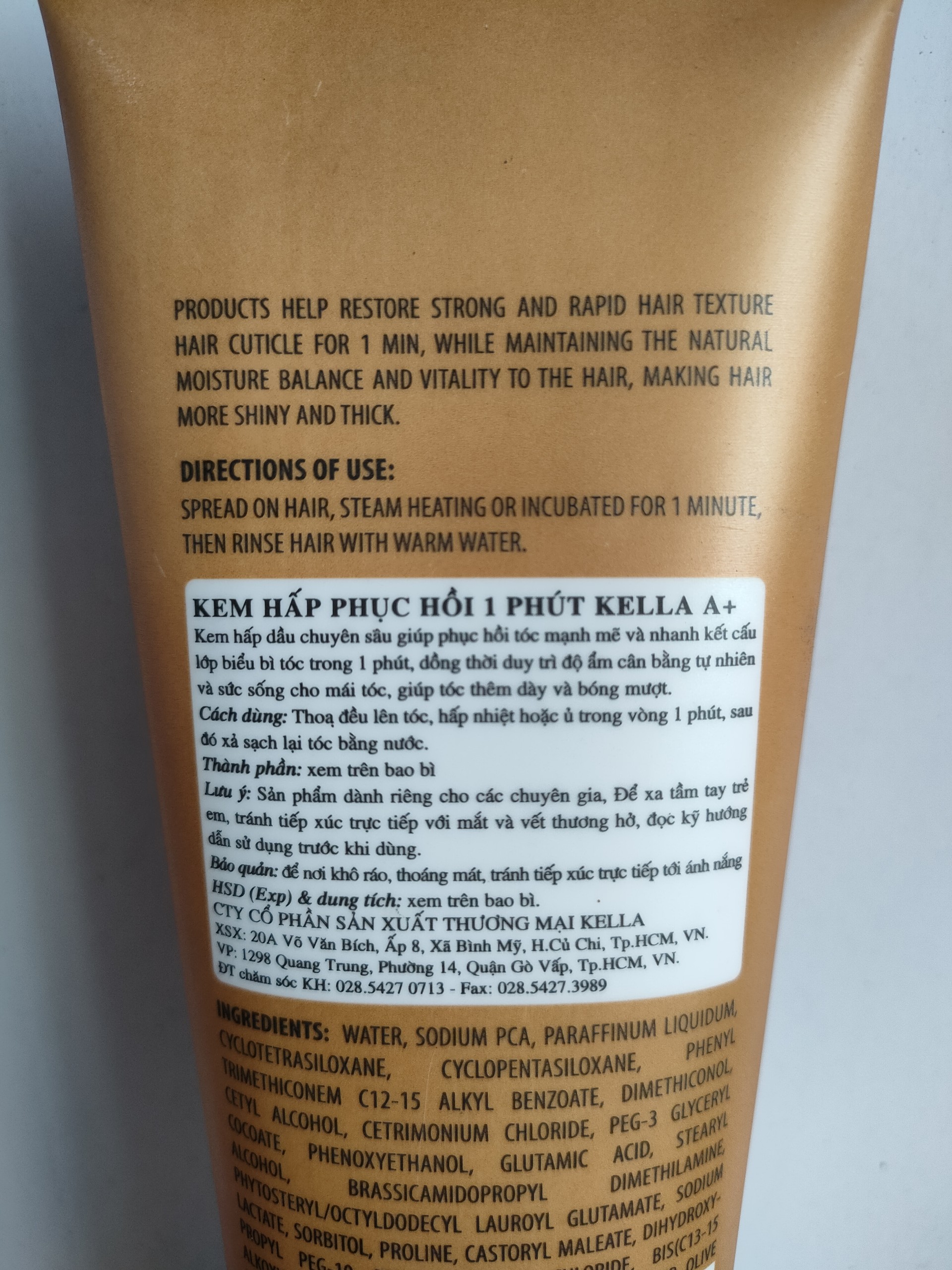 Kem hấp phục hồi 1 phút Kella A+ típ 200ml