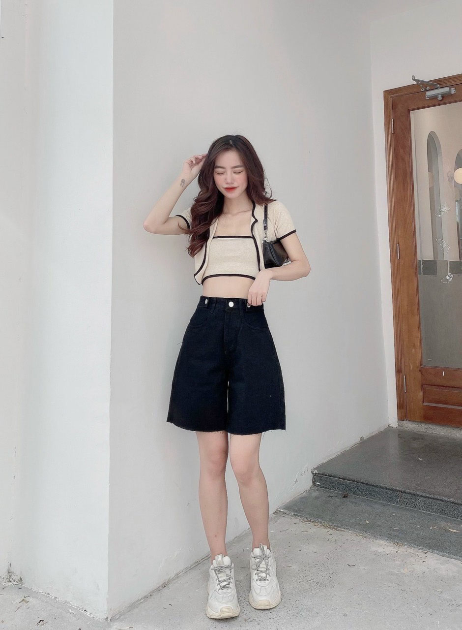 Quần jean ngố nữ lưng cao ống rộng vải jean denim không co giãn bền đẹp dễ phối đồ William - AT148