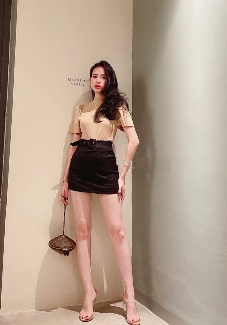 CHÂN VÁY CHỮ A PHỐI ĐAI VUÔNG CỰC CAO CẤP