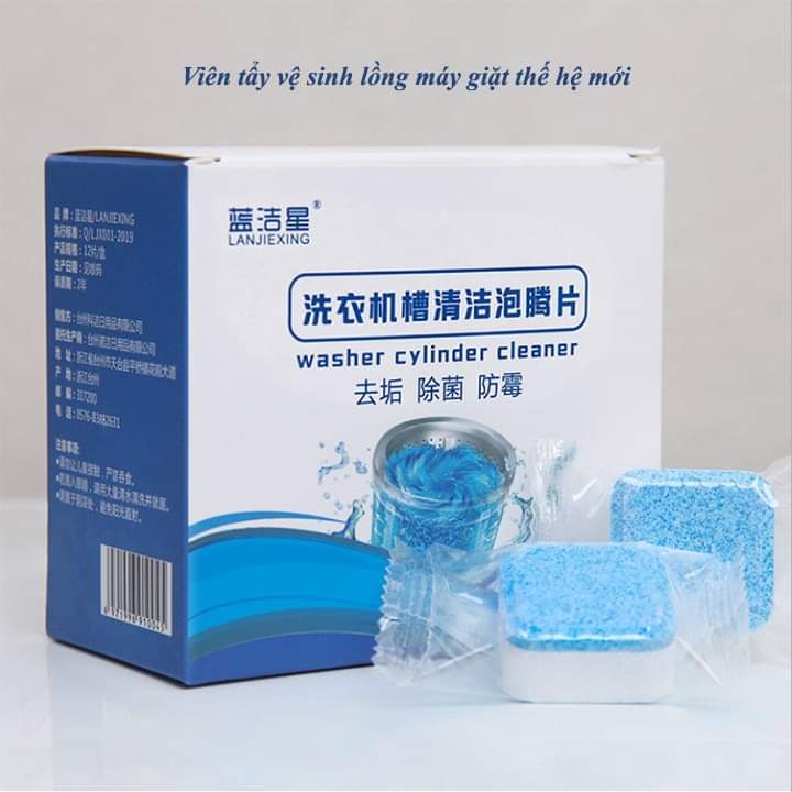Tẩy lồng máy giặt hộp 12 viên