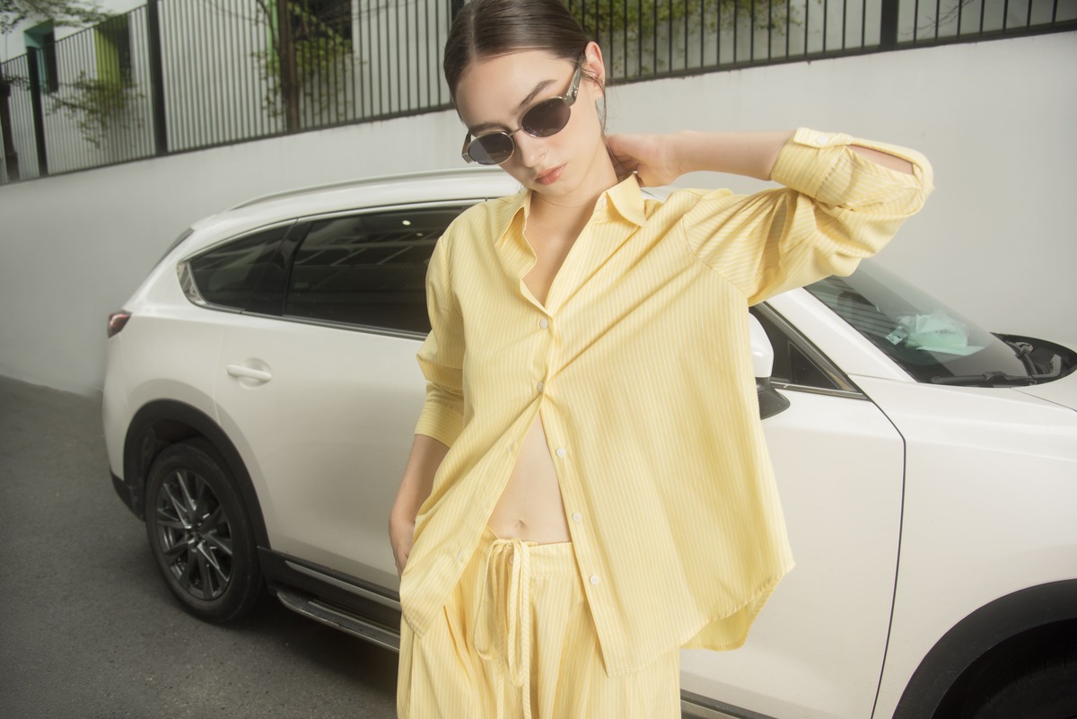 RENBYTEE - Áo Sơmi Tay Dài Sọc