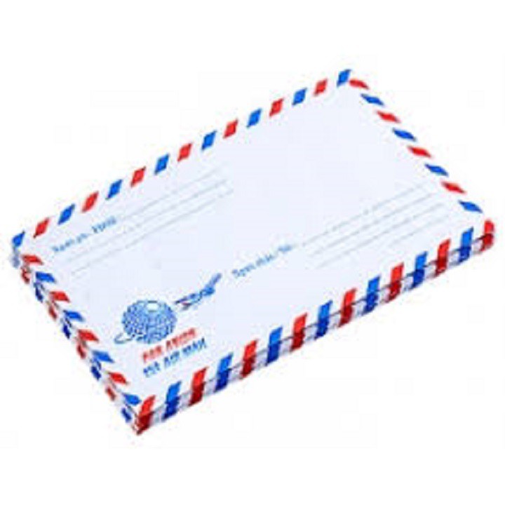 Bao Thư Bưu Điện ( bao thư sọc ) ( 12 x 22 cm )- Xấp / 20 cái