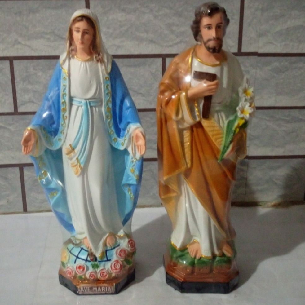 Tượng Thánh Giu-se và Mẹ Maria cao 30cm