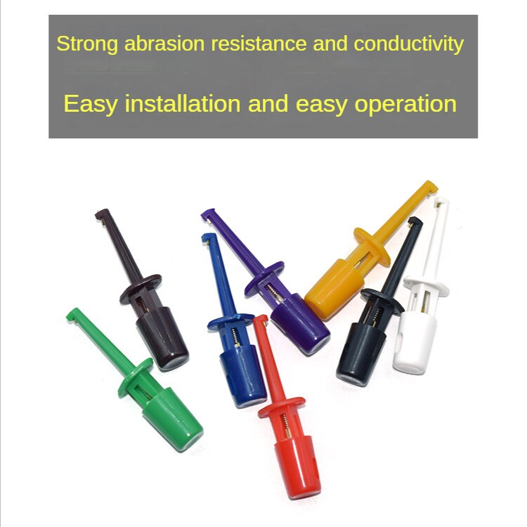 5Pcs Mini Single Test Hook Clip Test Probe for Electronic Testing IC Grabber Small Size Round Crocodile Clip Hook Test Clip