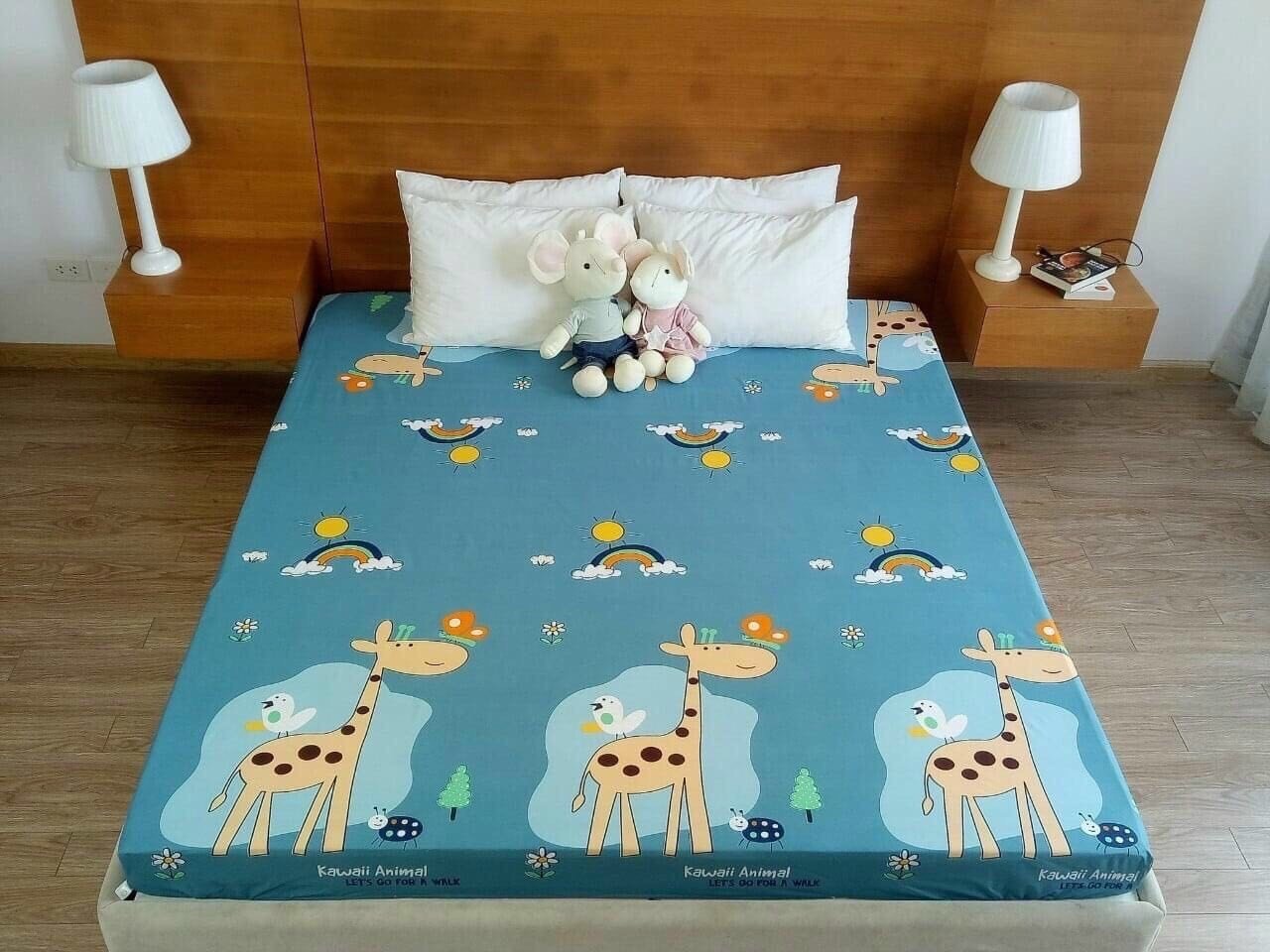 Ga chống thấm hàng chuẩn 1m6*2m CHẤT LIỆU COTTON POLY GIAO MÀU NGẪU NHIÊN NẾU CHỌN MÀU ( CHÁT VỚI SHOP )