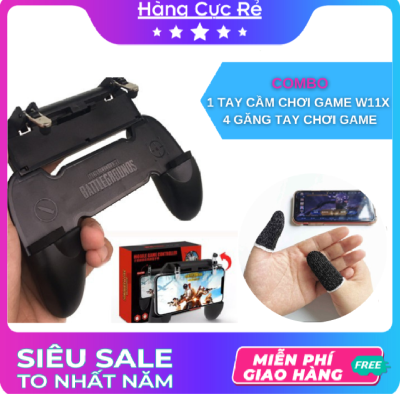Combo 1 Tay cầm chơi game W11X và 4 Găng tay chơi game - Shop Hàng Cực Rẻ