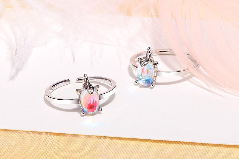 [HCM]Nhẫn bạc kỳ lân cầu vồng dễ thương