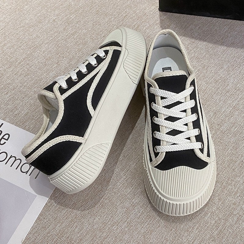 giày nữ thể thao vải mềm canvas đế cao su đúc from ôm