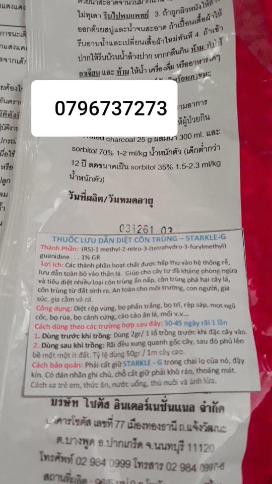 100gr Thuốc lưu dẫn diệt côn trùng - STARKLE - G ( hàng Thái có hướng dẫn tiếng Việt)