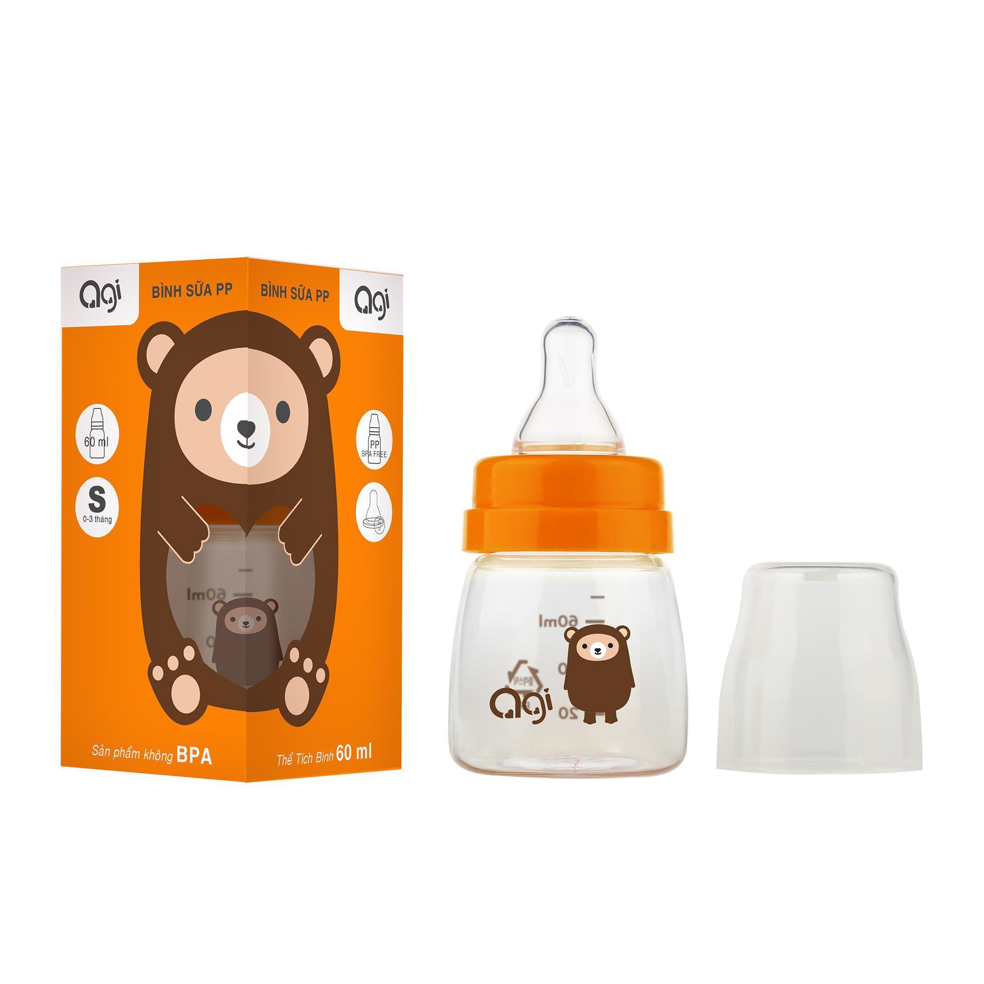 [HCM]BÌNH SỮA AGI CÓ VAN CHỐNG SẶC 60ML