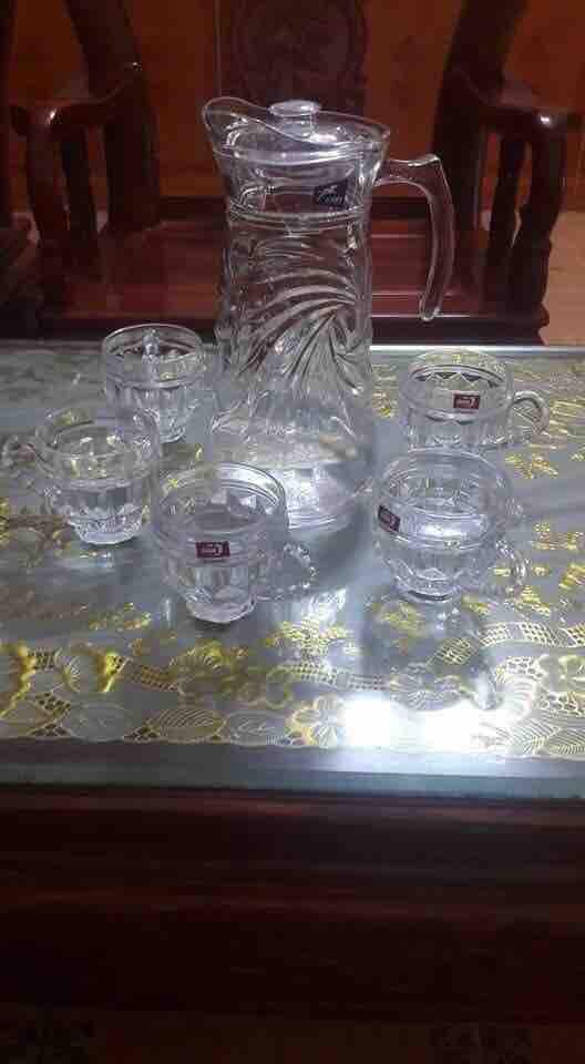 Bộ Bình và 6 Cốc Thuỷ Tinh Cao Cấp