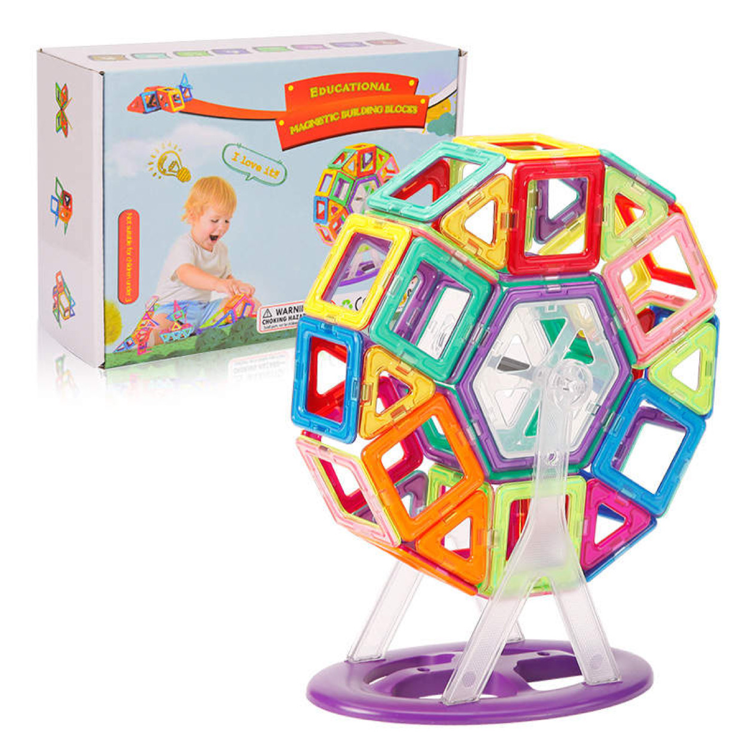 Đồ chơi nam châm lắp ghép MAGNETIC  ( loại 136 MẢNH size lớn)