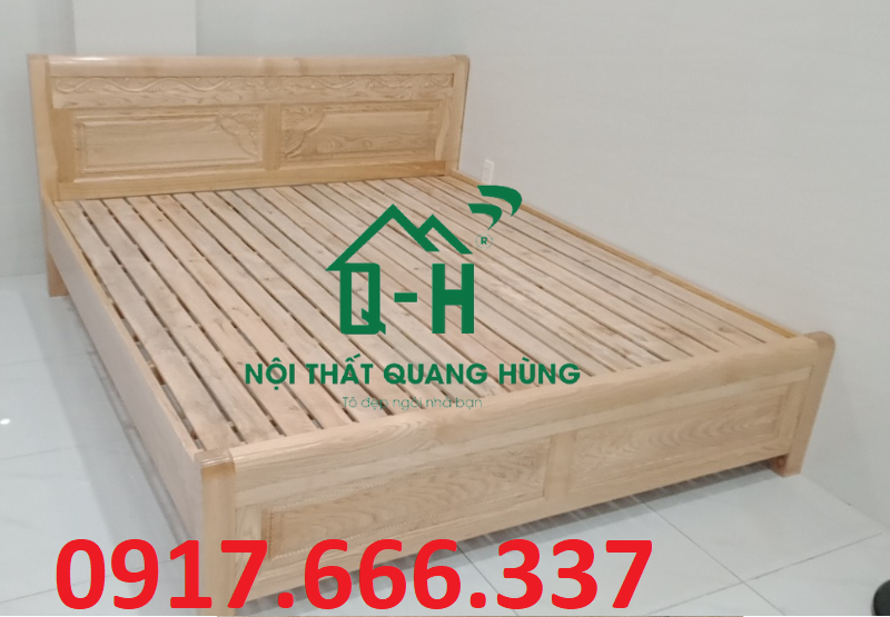 Giường ngủ gỗ sồi nga cao cấp 1m6x2m giá rẻ