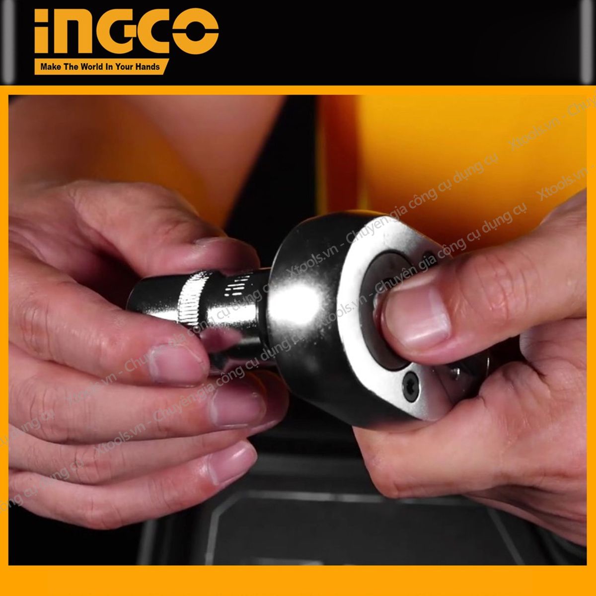 Cờ lê lực 2 chiều tự động điều chỉnh đa năng INGCO 1/4 1/2 3/8 cần siết lực thép Cr-V siêu cứng chống rỉ sét