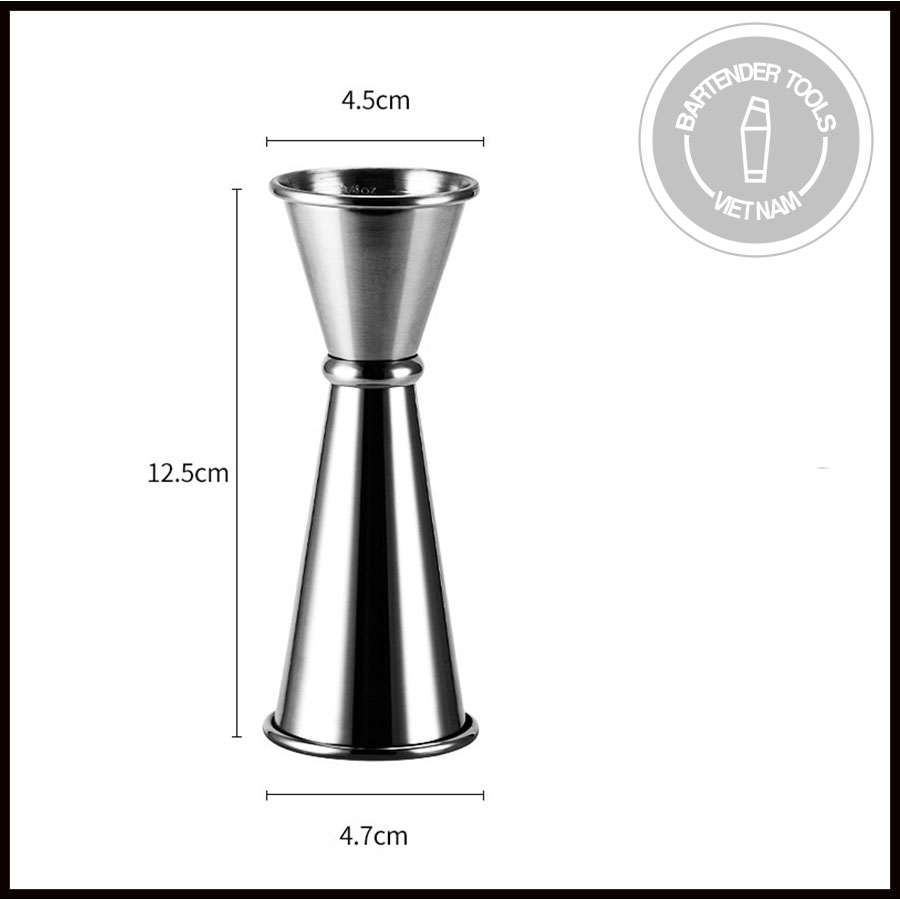 Jigger viền cao cấp 30/60ml nhiều màu  Dụng cụ bartender