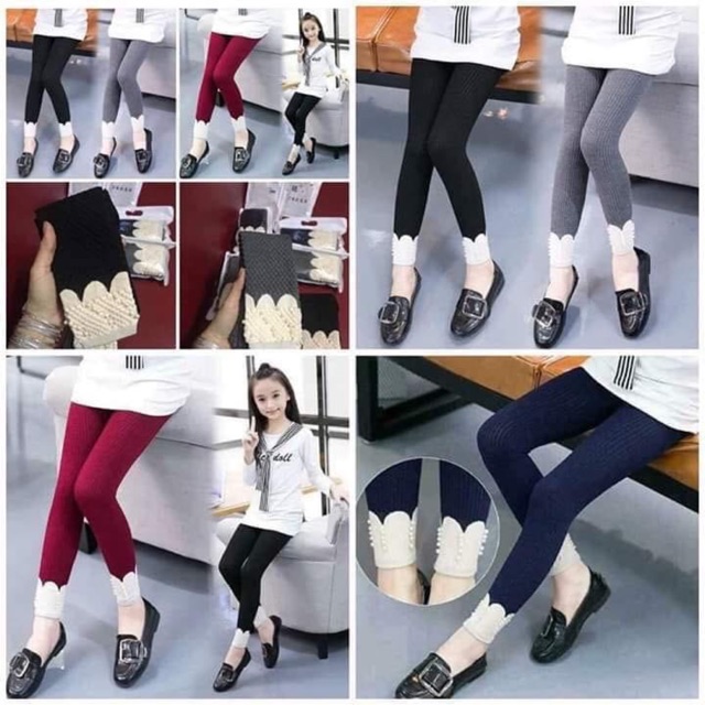 Quần Len Đính Hạt Ngọc Cho Bé (đủ size cho các bé)