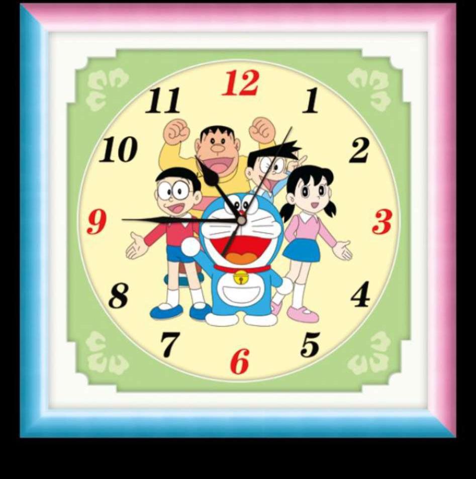 [HCM]Tranh đính đá đồng hồ Doremon 77392