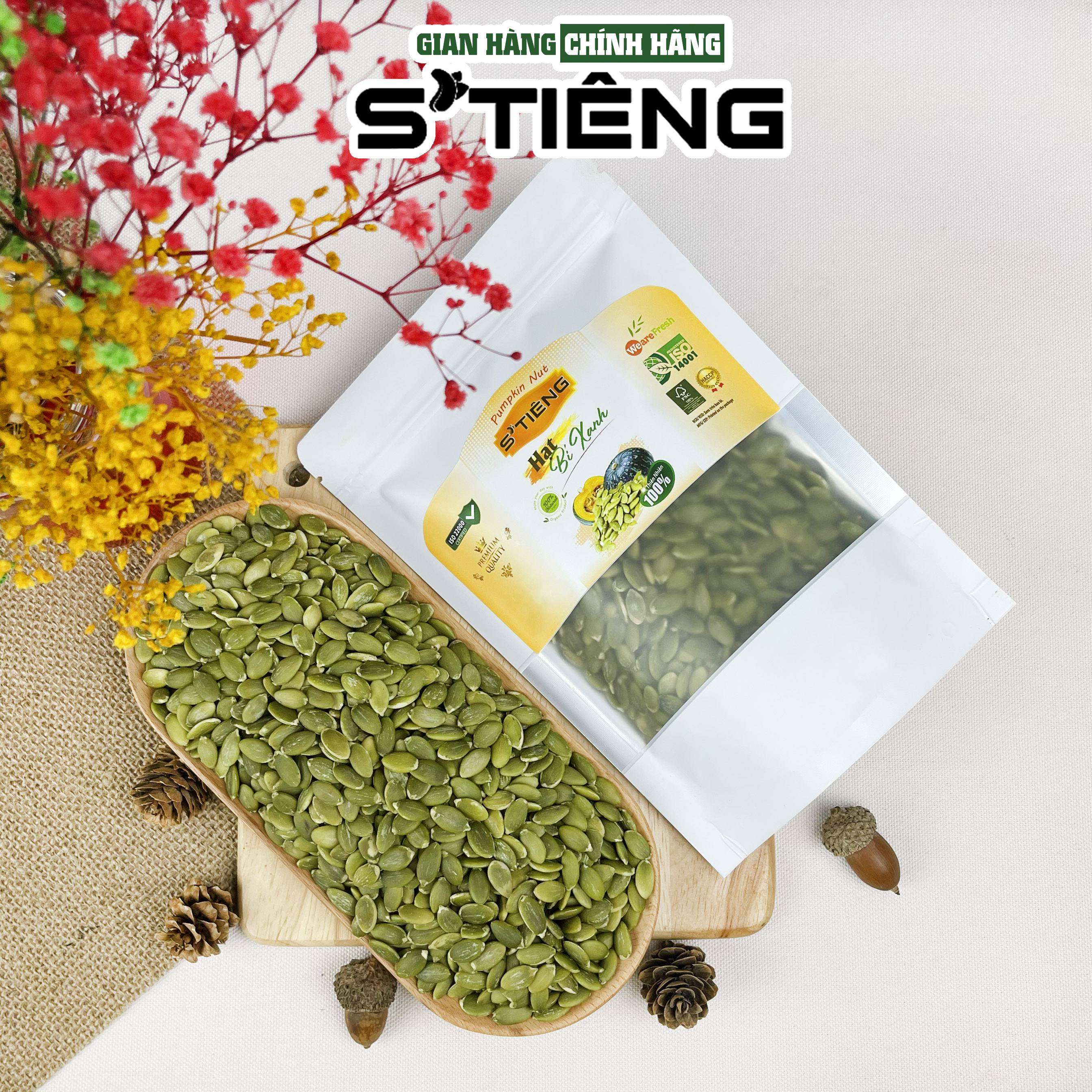 Nhân Hạt Bí Xanh Ấn Độ Tách Vỏ STIENG
