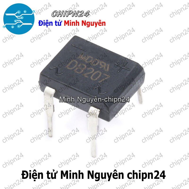 [4 con] (K459) Cầu Diode DB207 DIP-4 2A 700V (2A vuông) - HH001268