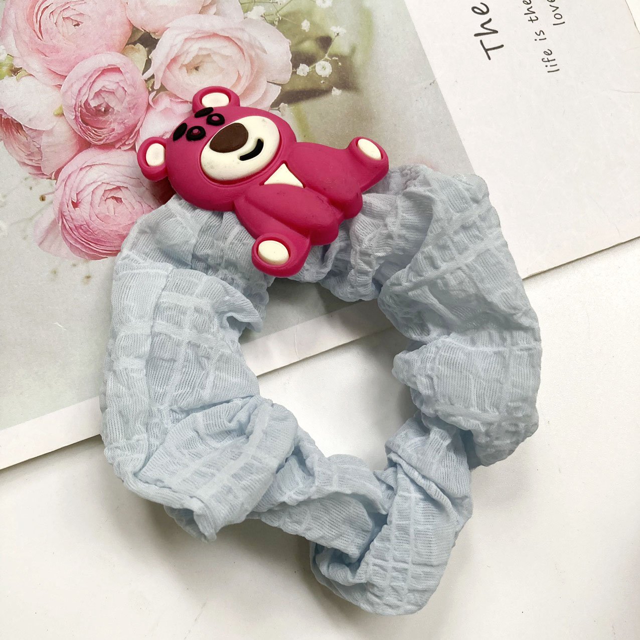Dây cột tóc buộc tóc vải mềm đính hình thú nhiều màu siêu kute - DAY35