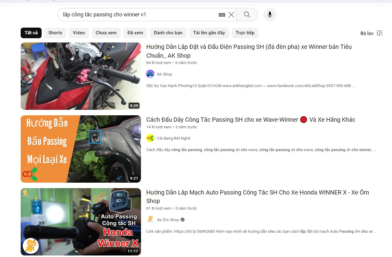 Công tắc Passing SH, Đá đèn pha xe AirBlade,Vision,Lead Honda Winner
