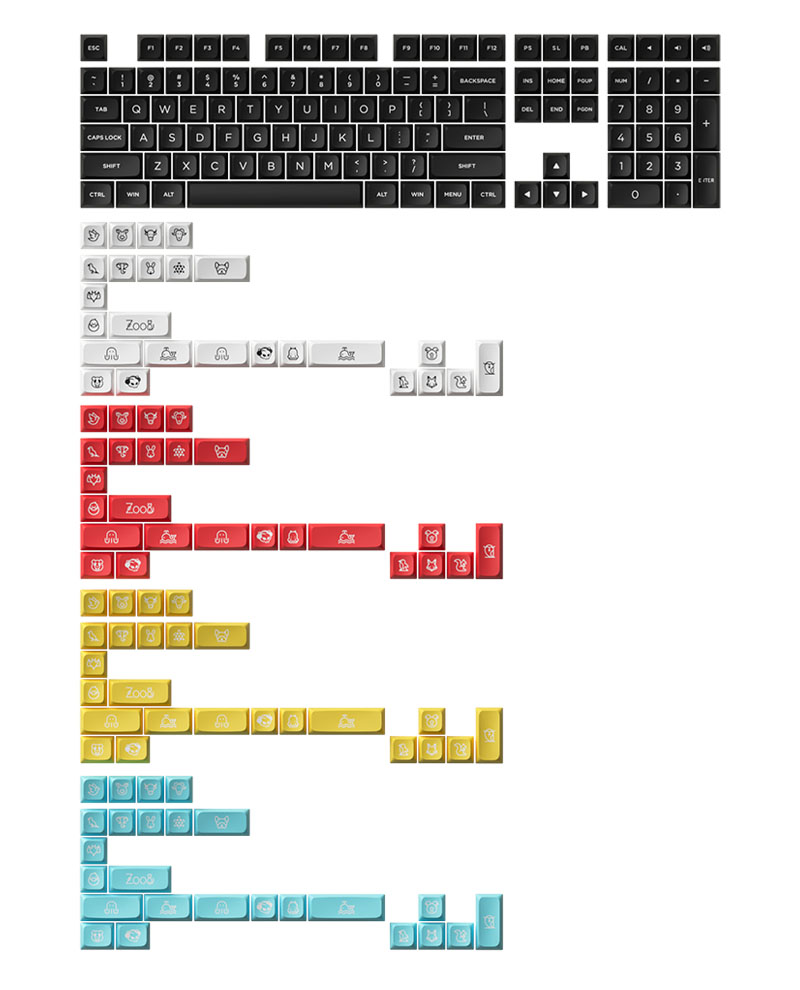 Bộ keycap AKKO WOB (PBT Double-Shot/ MDA profile/ 282 nút)