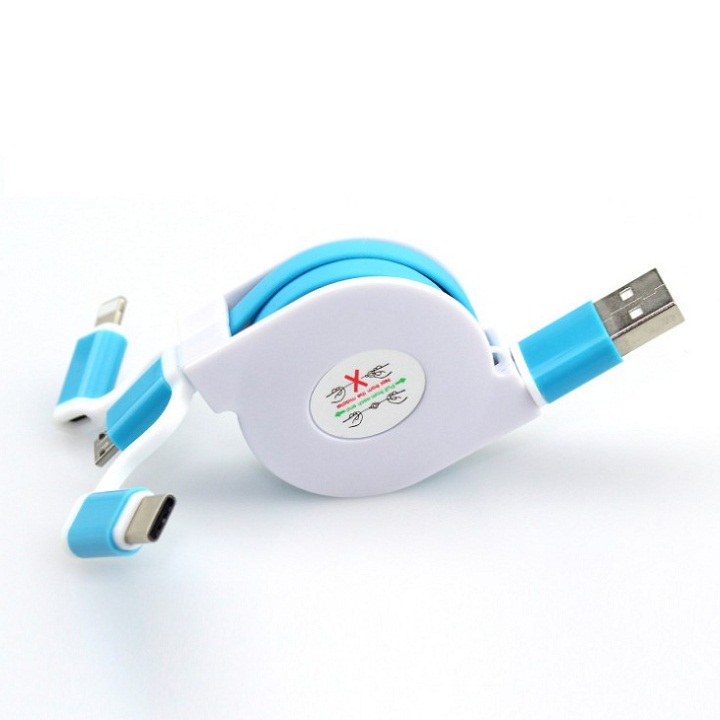 Cáp Sạc Dây Rút 3 Đầu Tiện Lợi