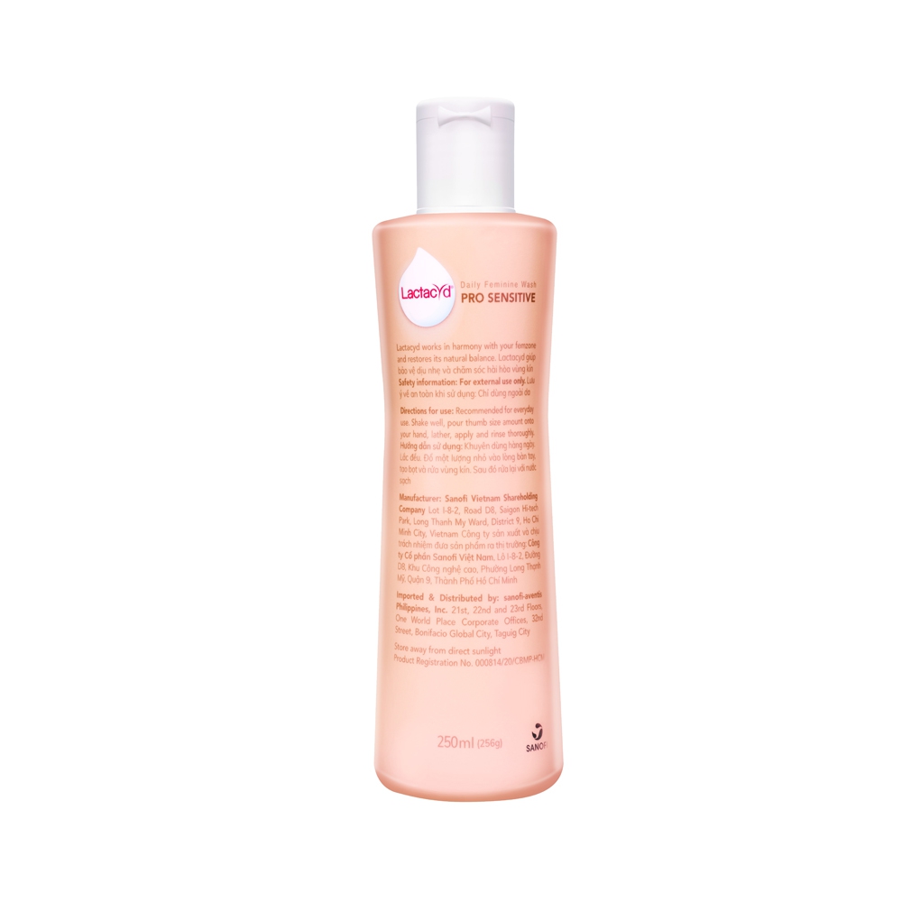 Dung Dịch Vệ Sinh Phụ Nữ Lactacyd dịu nhẹ PRO SENSITIVE 250ML