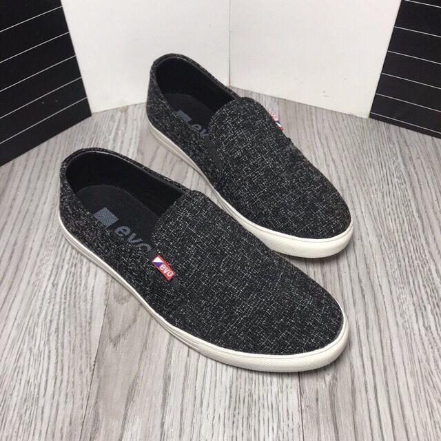 (GIÁ CỰC SỐC) Giày Lười Nam EVO Vải Đen Đế Êm ( ảnh thật)