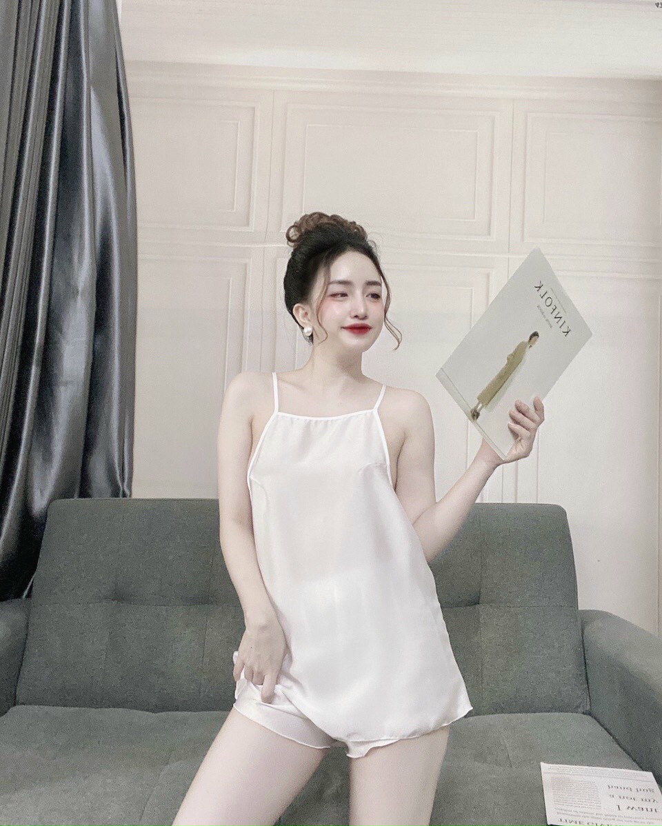 ĐỒ NGỦ NỮ SEXY HAI DÂY LỤA SATIN SIÊU MÁT