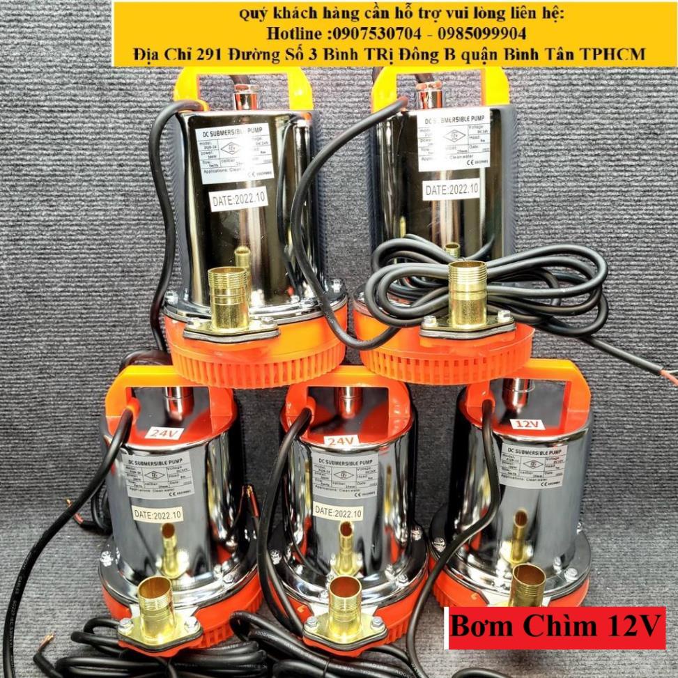 Bơm nước chìm dùng điện 12v inox - bơm thoát nước ngập, ghe tàu, thả chìm, xả nước hút đáy dọn bể cá