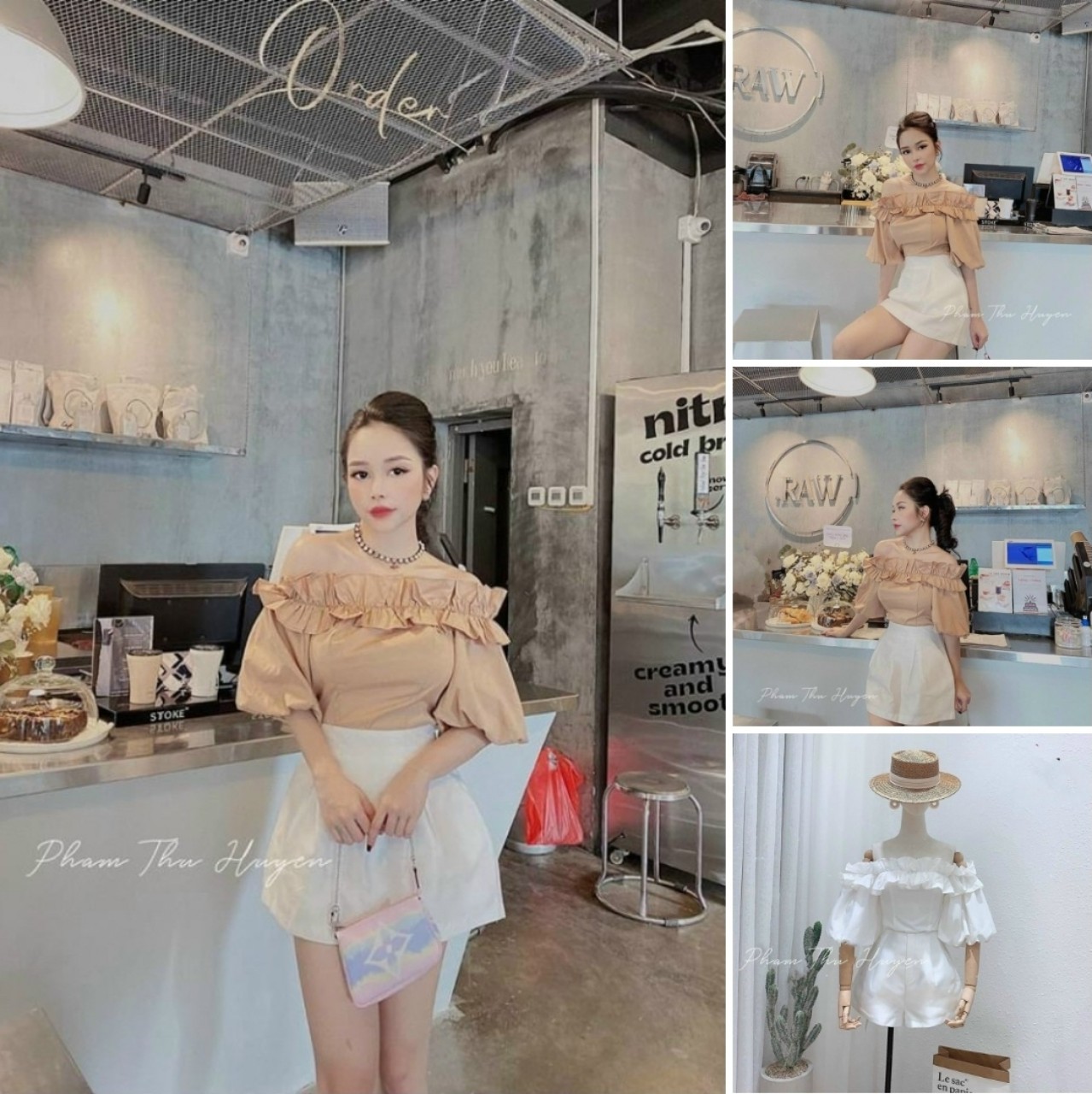 ÁO bẹt vai nhún bèo (size 40 - 53kg)