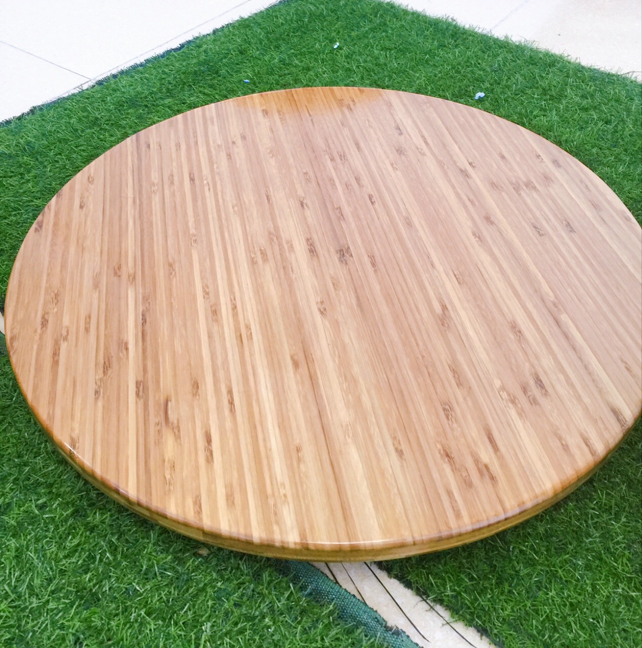 Mặt Bàn Tròn Gỗ Tre Cao Cấp (70cm dày 2cm) BAMBOO VINA