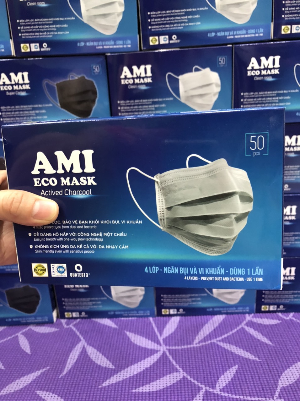 [ĐÓNG 1 CHIẾC/TÚI] 1 Hộp 50 Chiếc Khẩu Trang Y Tế 4 Lớp AMI CAO CẤP Chuẩn Kháng Khuẩn