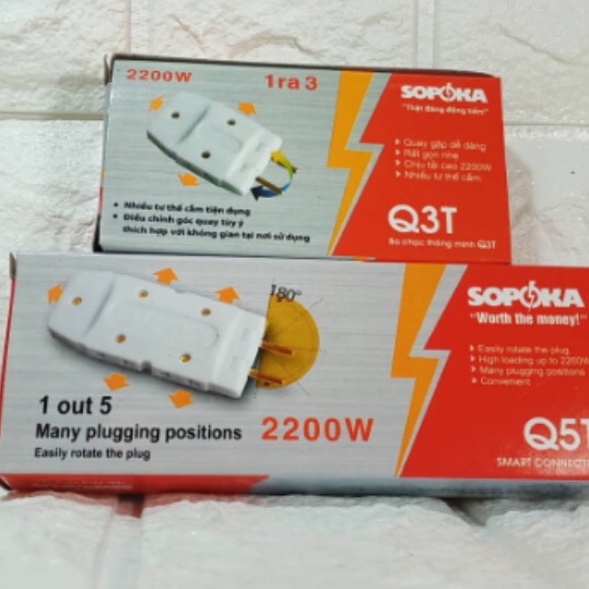 Ổ cắm đa năng chia 3 Q3T Sopoka