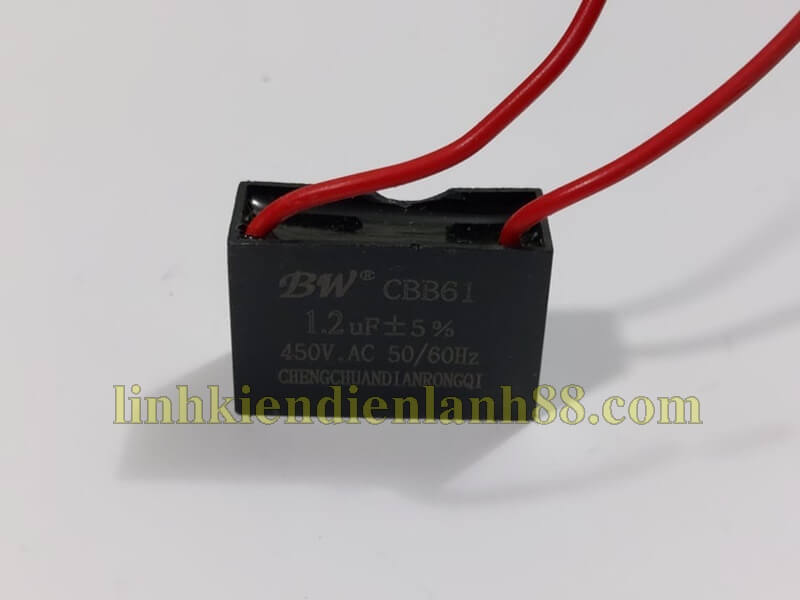 5 Cái Tụ Quạt 1.2uf 450v Dây (tụ CBB61) mới !