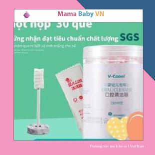 [Chính Hãng]   [Hộp 30 gói] Gạc rơ lưỡi V-Cool vệ sinh răng miệng cho bé 30 gói
