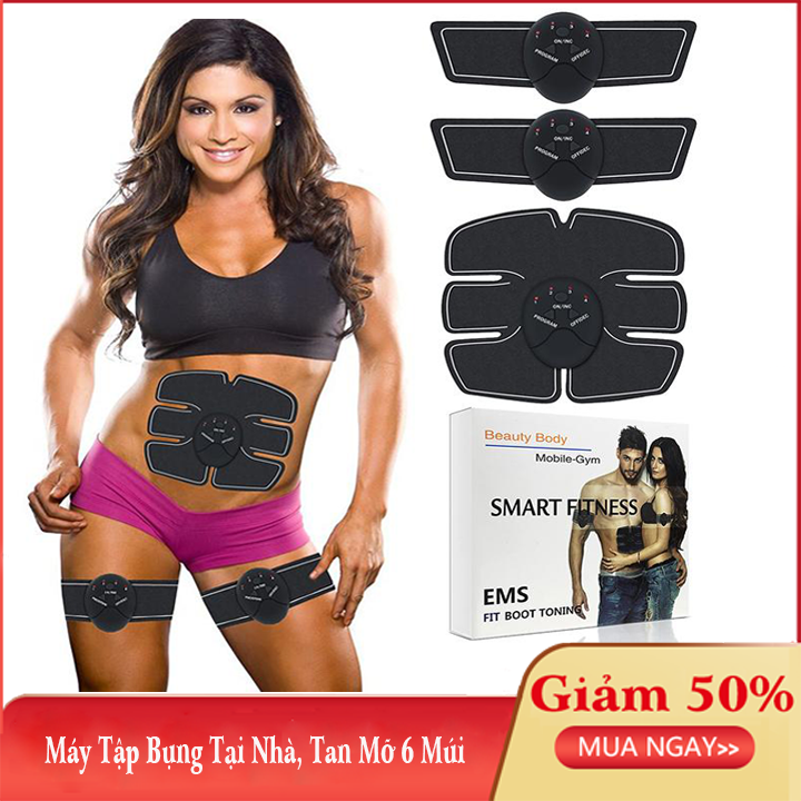 May tap giam mo bung, máy massage body 6 múi gồm cơ bụng và 2 cơ tay - làm săn chắc cơ thể, máy đánh tan mỡ bụng tốt, may matxa rung