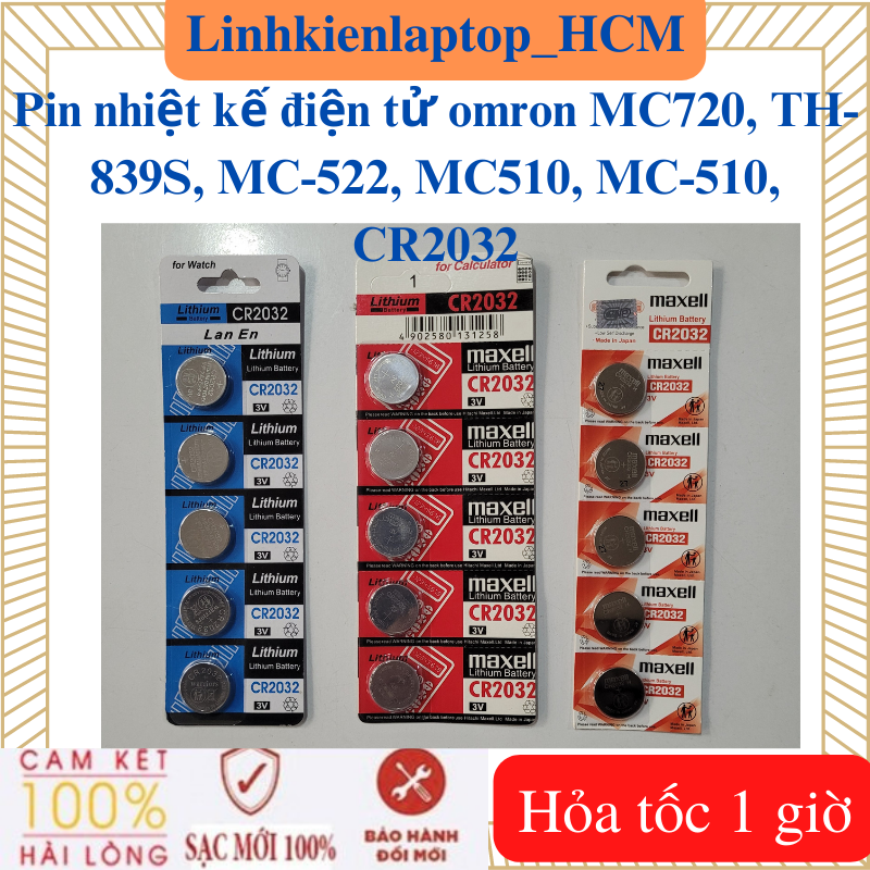 Pin dành cho nhiệt kế điện tử omron mc720, th 839s, mc 522, mc510, mc 510, cr2032 pin to