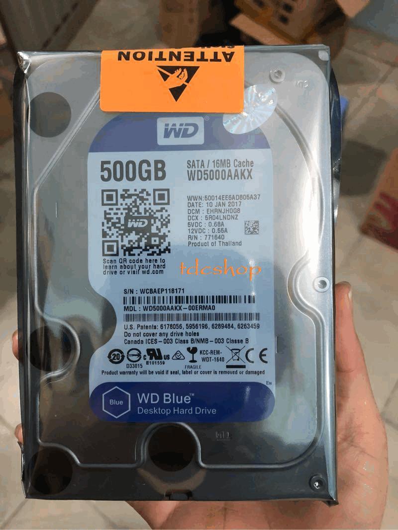[HCM]Ổ cứng HDD WD Blue Caviar 500GB Hãng phân phối(New - BH 24T)