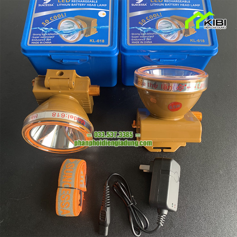 Đèn pin đội đầu siêu sáng, đèn pin led siêu sáng KL-618