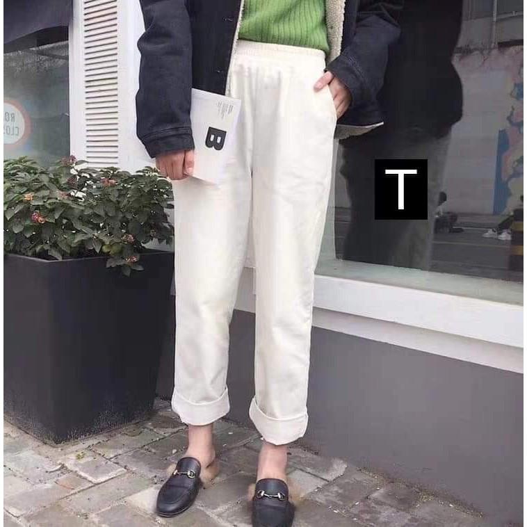 Quần baggy kaki trắng DTR0319