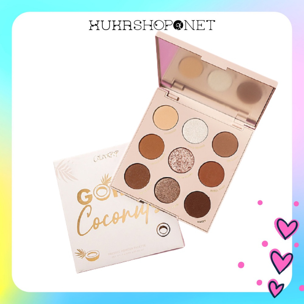 [Bill Mỹ] Bảng Phấn Mắt Colourpop Going Coconuts 9 ô Màu Chống Thấm Nước Lâu Trôi