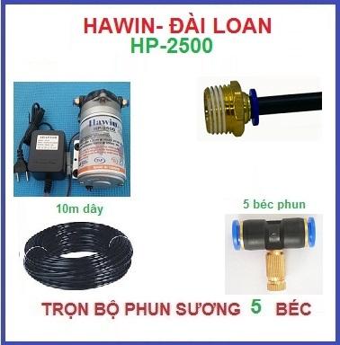 Trọn bộ phun sương Đài Loan 5 béc đế nhựa tiết kiệm