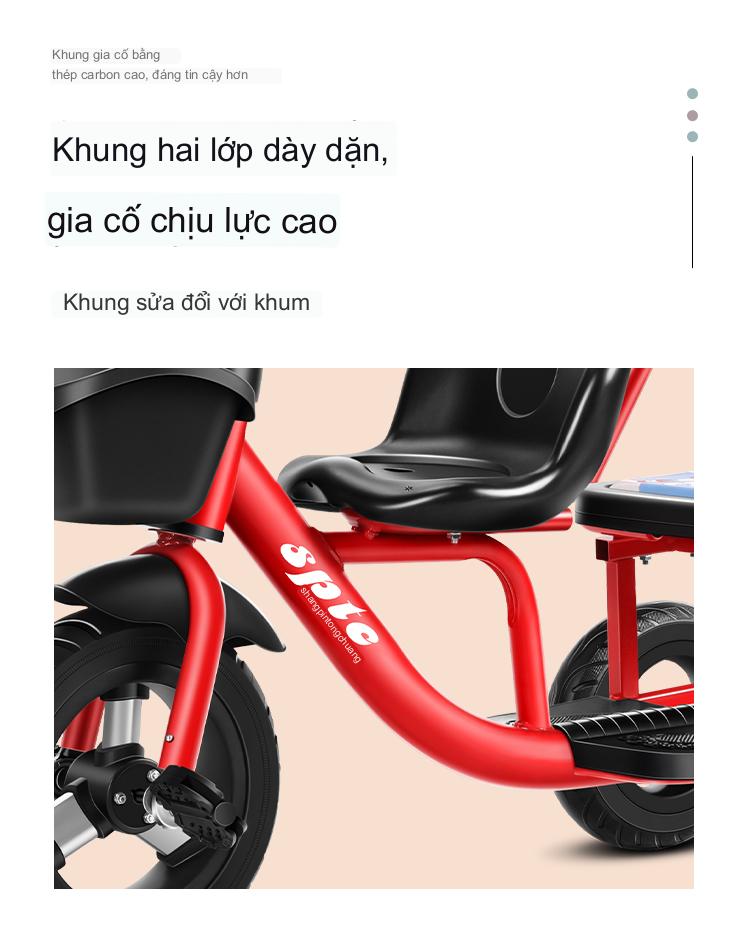 [FREESHIP MAX + MÃ GIẢM GIÁ] - Xe đạp ba bánh  yên da có giỏ cho bé