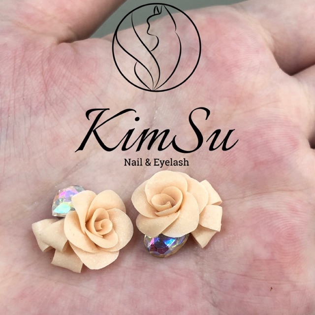 Phụ kiện nail- hoa bột - hồng nơ đá