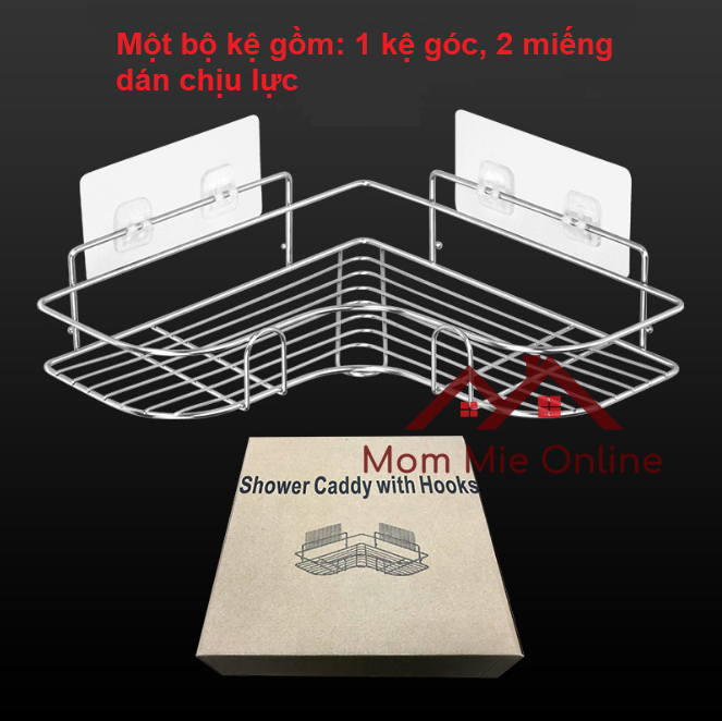 HCM. Kệ góc nhà tắm nhà bếp bằng inox dán tường cao cấp - Q001